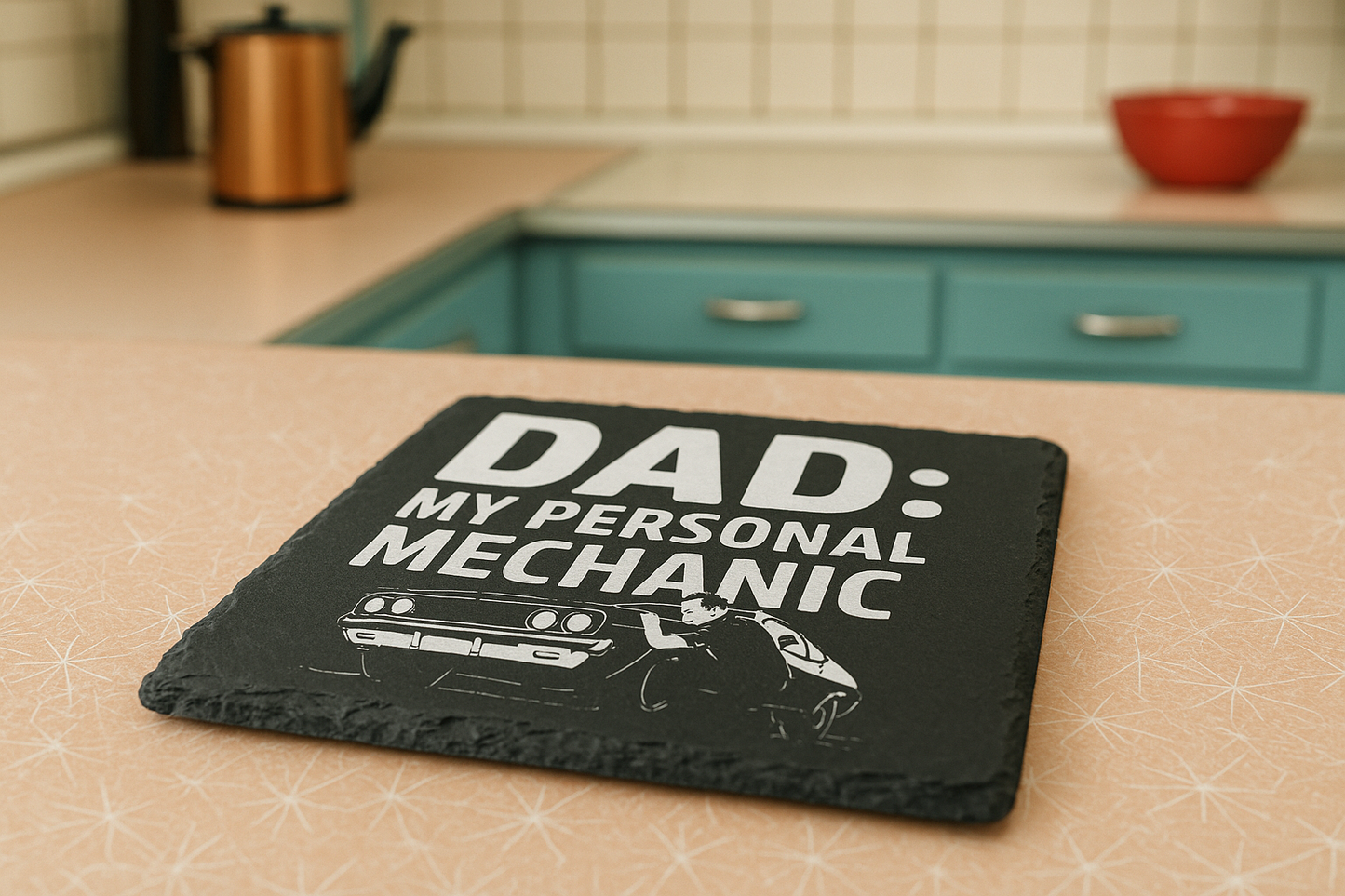 Dad My Personal Mechanic - Slate Coaster.