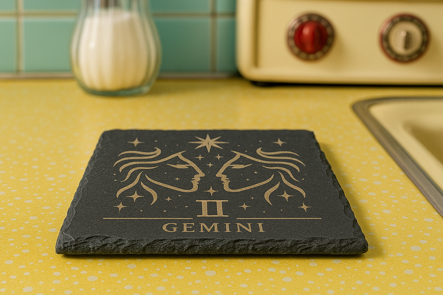 Gemini Star Sign - Slate Coaster