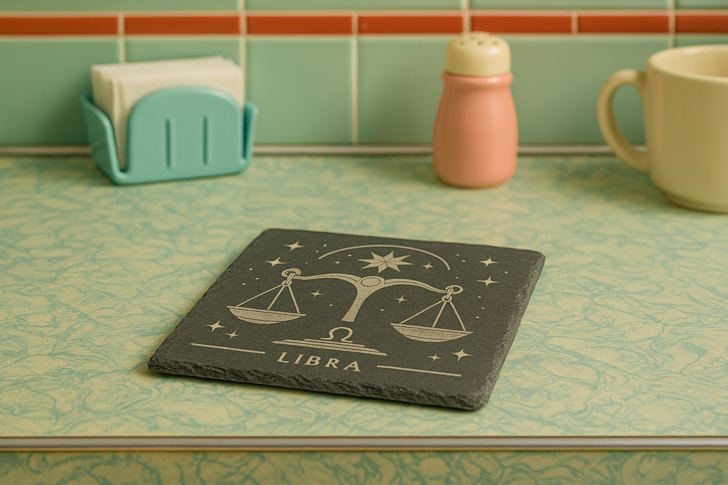 Libra Star sign - Slate Coaster