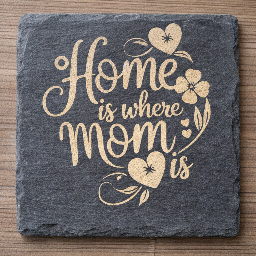 Home is where mom is - Slate coaster