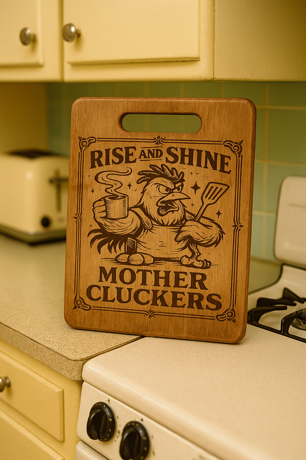 Rise and Shine Mother Cluckers - Chopping Board