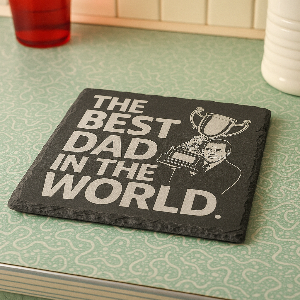 The Best Dad In the world - Slate Coaster