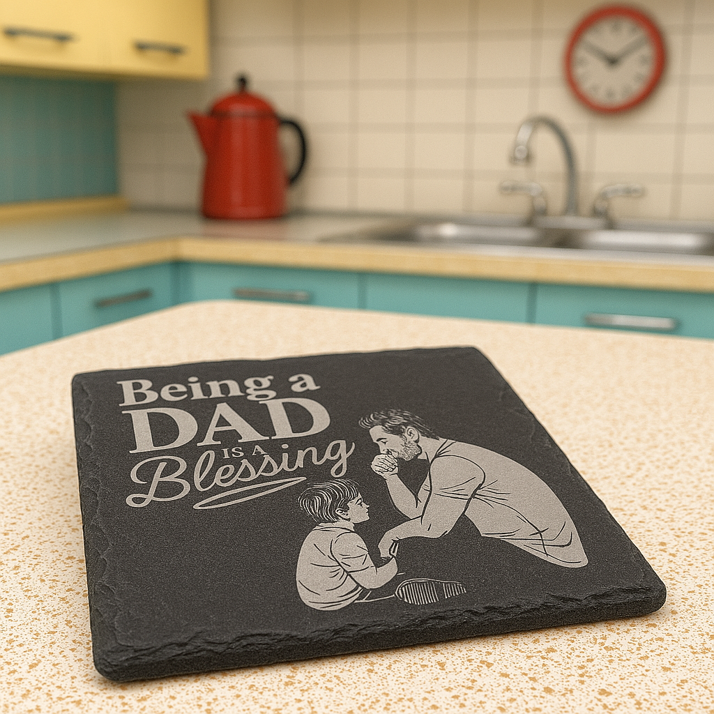 Being a Dad is a blessing - Slate Coaster