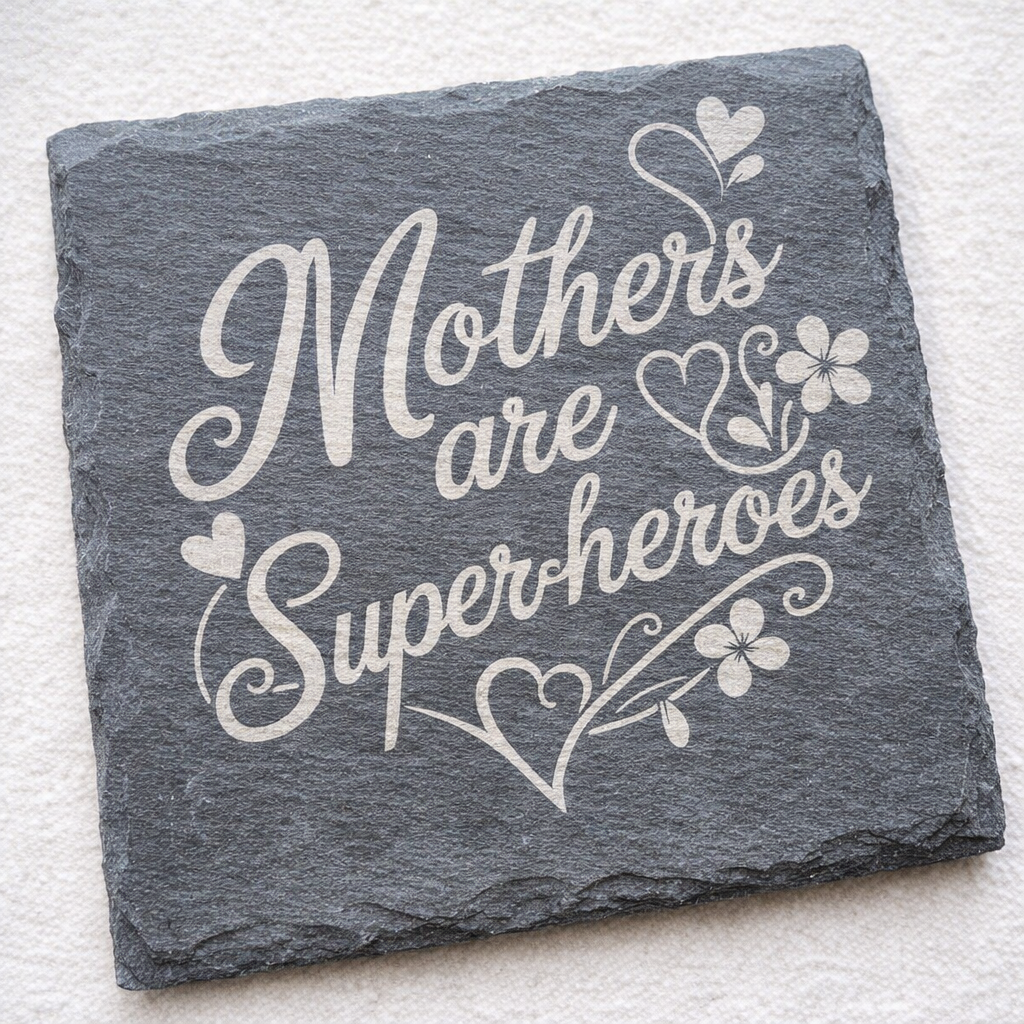 Mothers are Superheroes - Slate Coaster