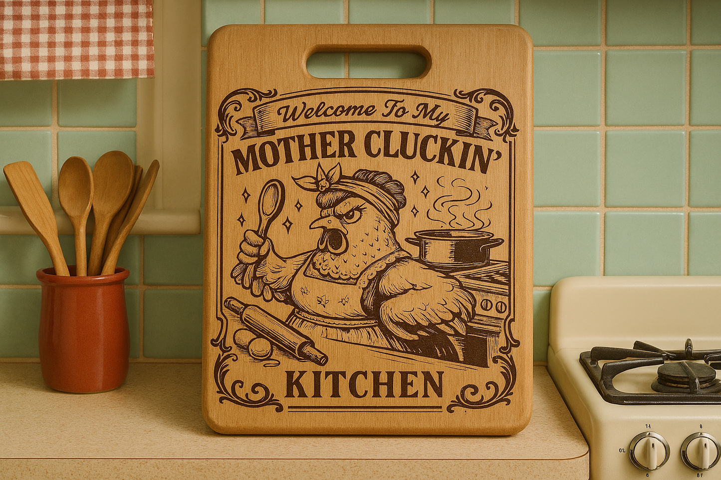 Welcome to my Mother Cluckin Kitchen - Chopping Board