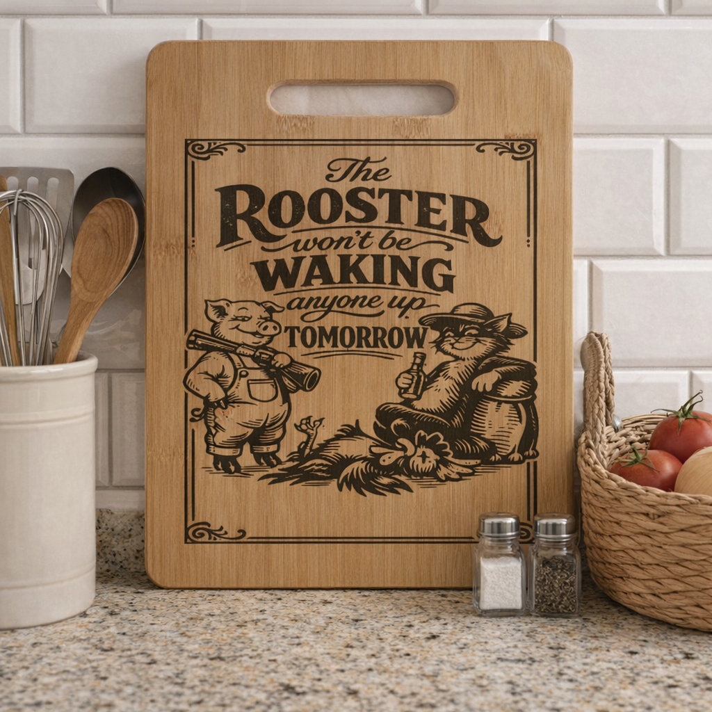 The Rooster wont be waking anyone up tomorrow - Chopping Board