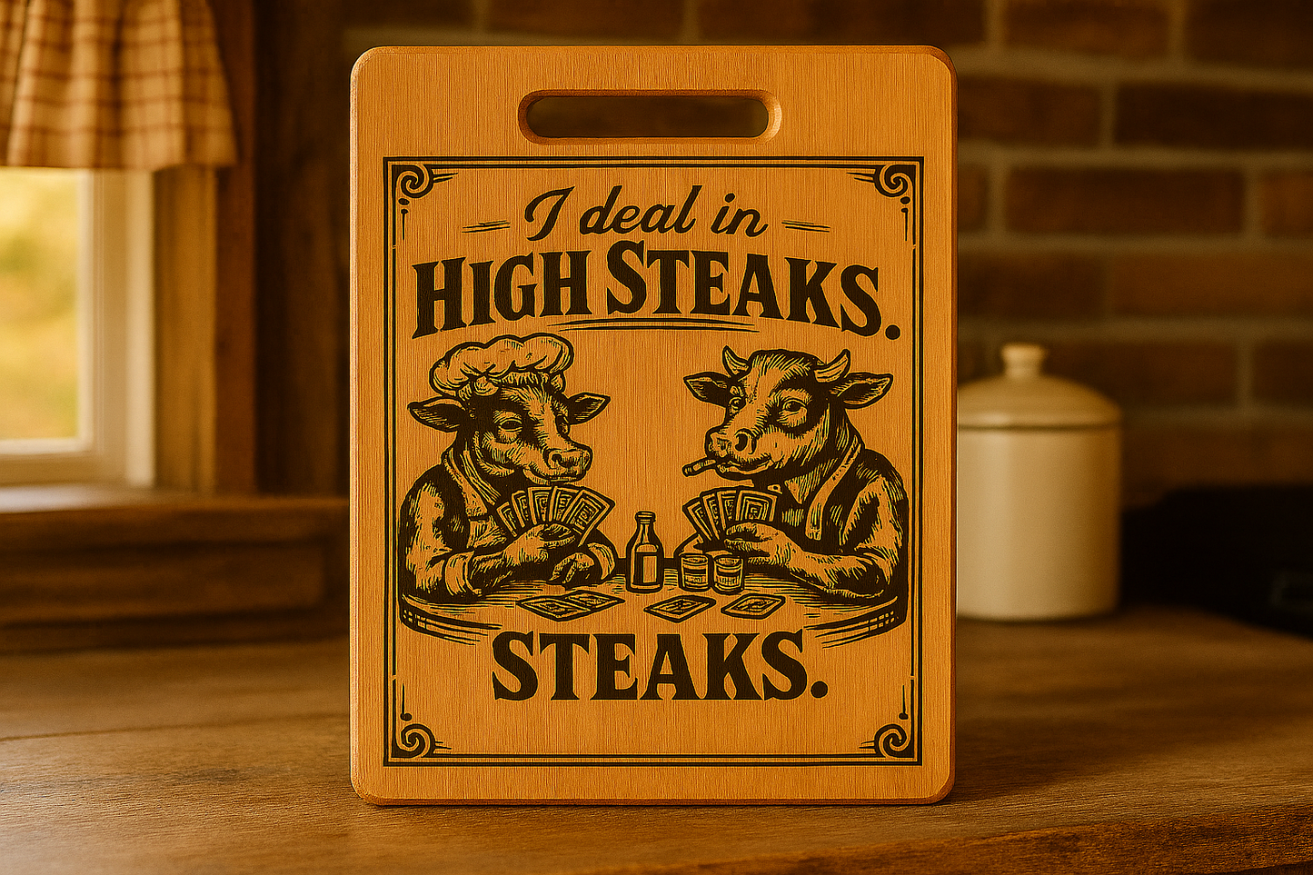 I deal in High Steaks Steaks - Chopping Board