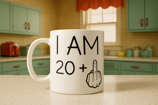 I Am 20 + middle finger 21st Birthday Ceramic Mug