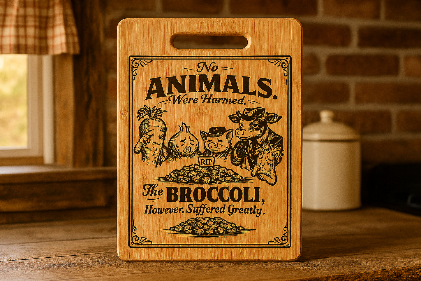 No Animals were Harmed The Broccoli However suffered greatly - Chopping Board
