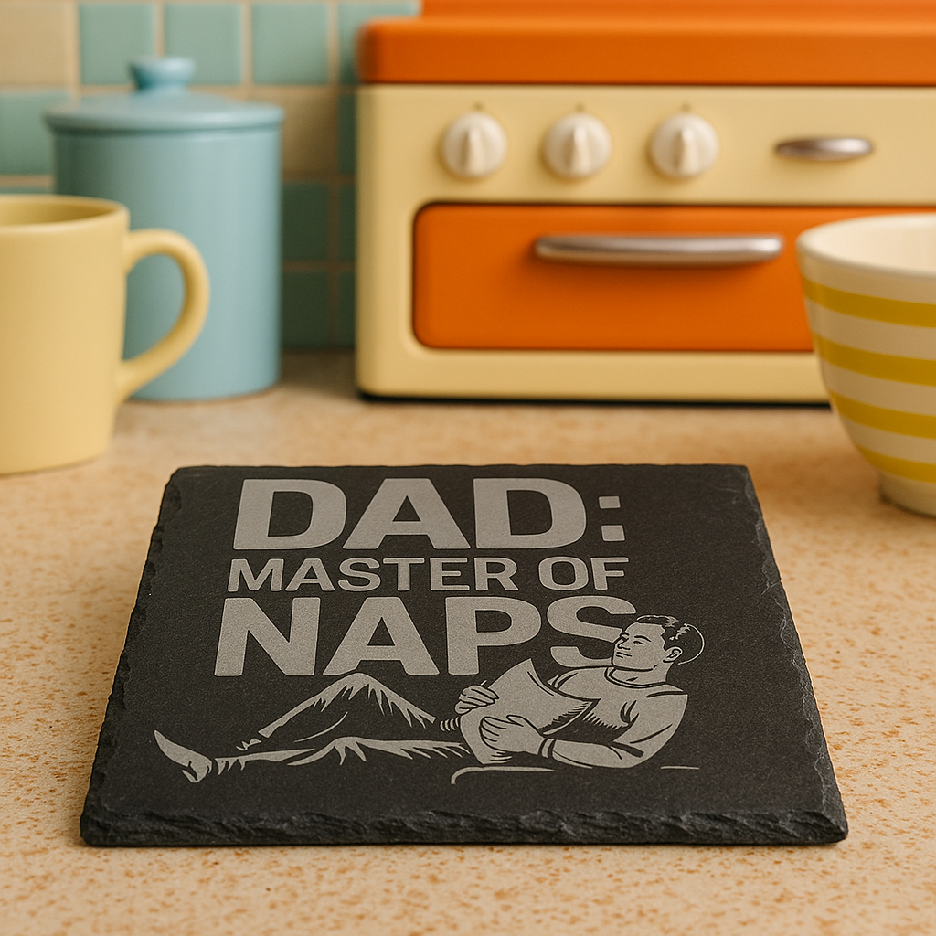 Dad Master of Naps - Slate Coaster