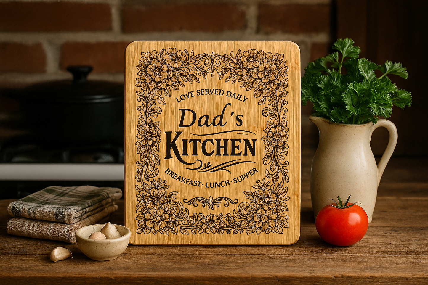 Dads Kitchen - Solid Bamboo chopping Board No Handle