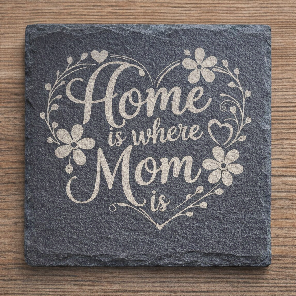 Home is where Mom is - Slate coaster