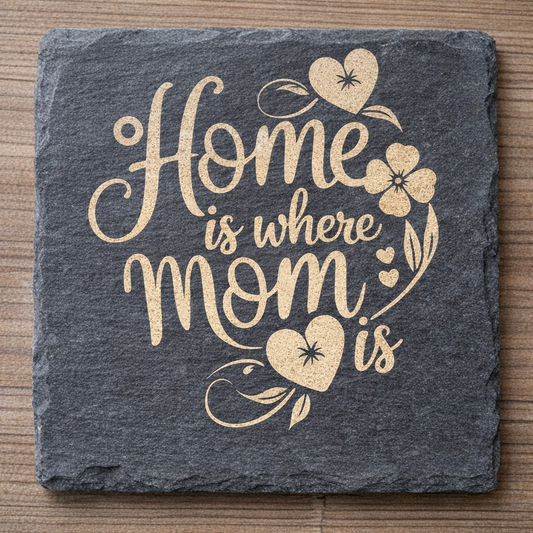 Home is where mom is - Slate coaster