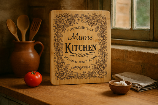 Mums Kitchen - Solid Bamboo Chopping Board no handle.