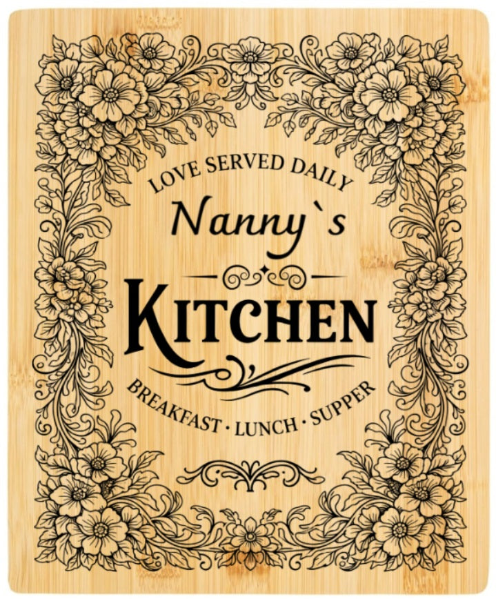 Nannys Kitchen - Solid Bamboo Chopping Board No Handle