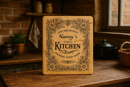 Nannys Kitchen - Solid Bamboo Chopping Board No Handle