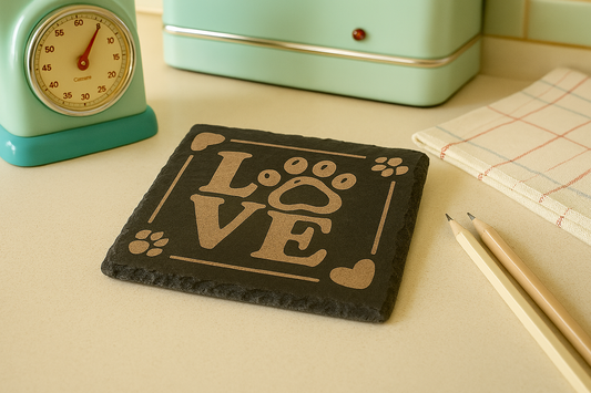 Love Paw Dog - Slate Coaster