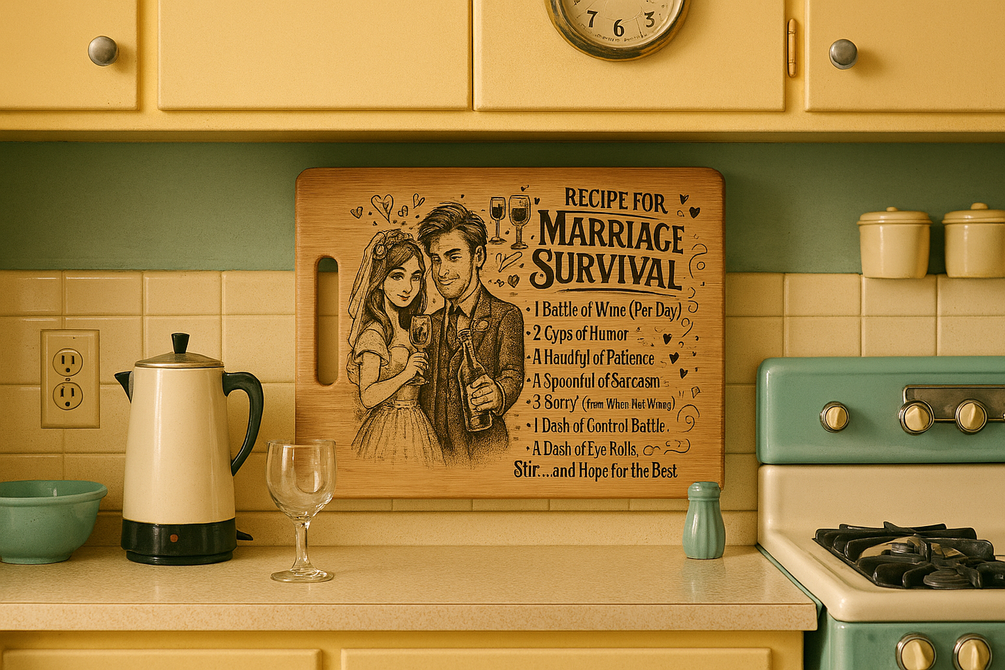 Recipe for Marriage Survival - Wedding Gift Chopping Board