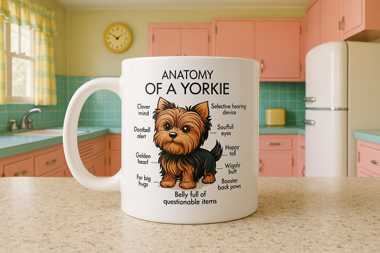 Anatomy of a Yorkie - Yorkshire Terrier Ceramic Mug
