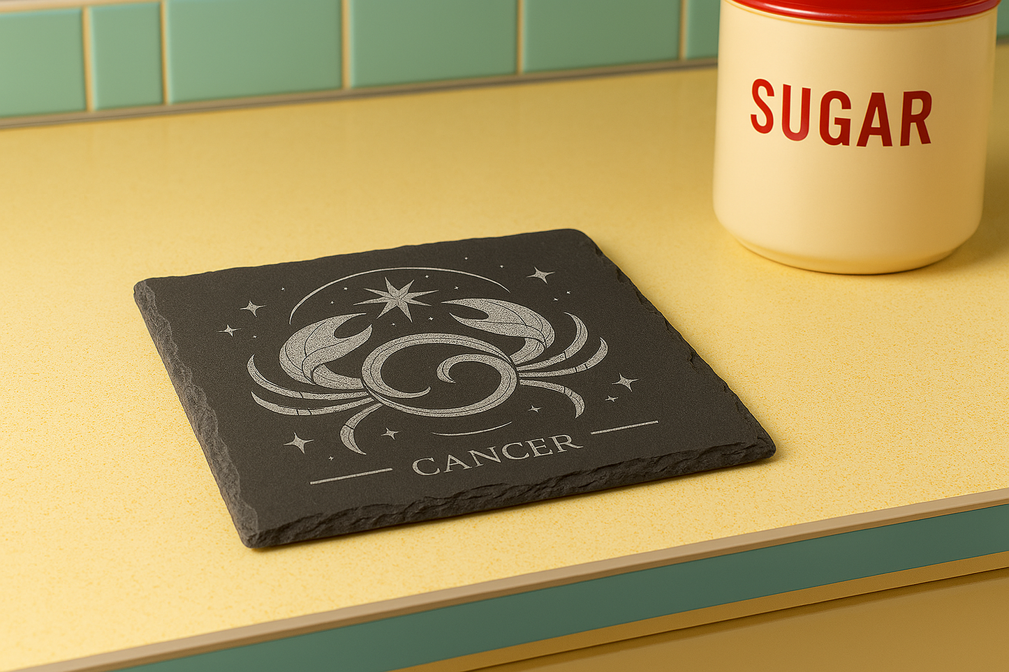 Cancer Star sign - Slate Coaster.