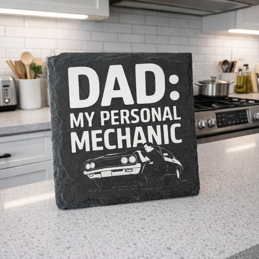 Dad My Personal Mechanic - Slate Coaster.