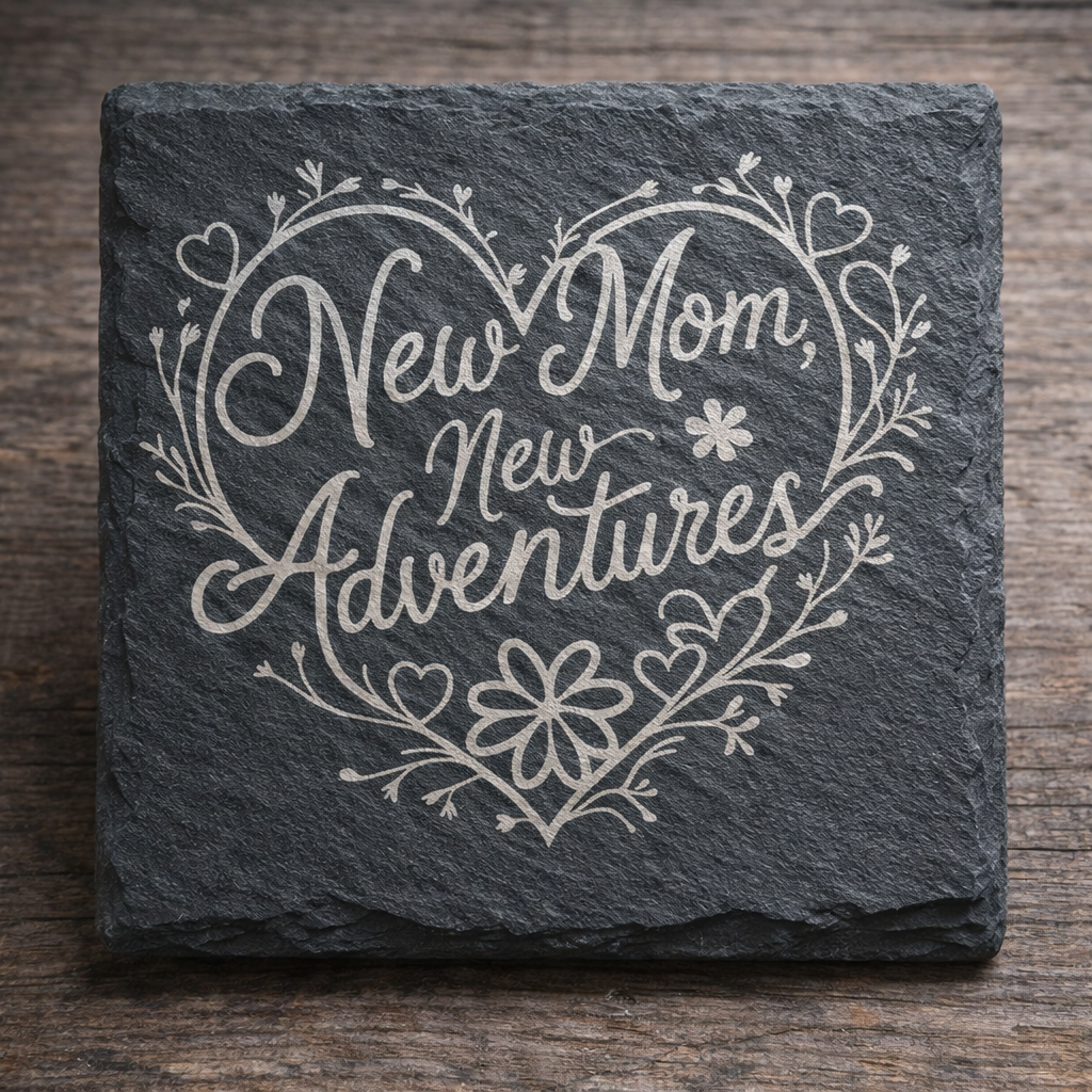 New Mom New Adventures - Slate Coaster