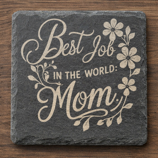Best Job in the world Mom - Slate Coaster