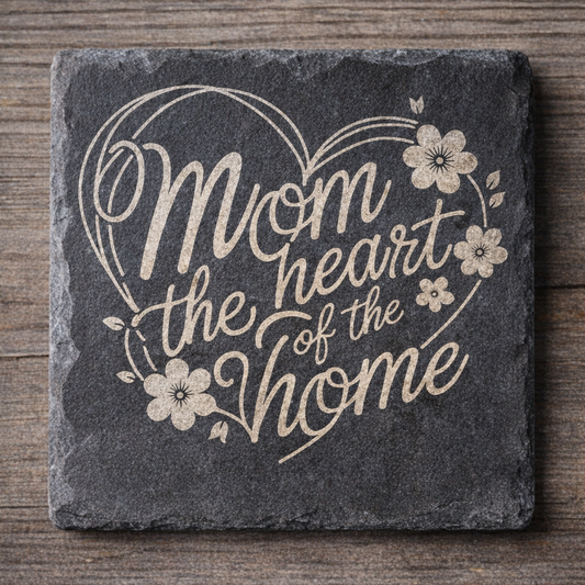 Mom the heart of the Home - Slate coaster