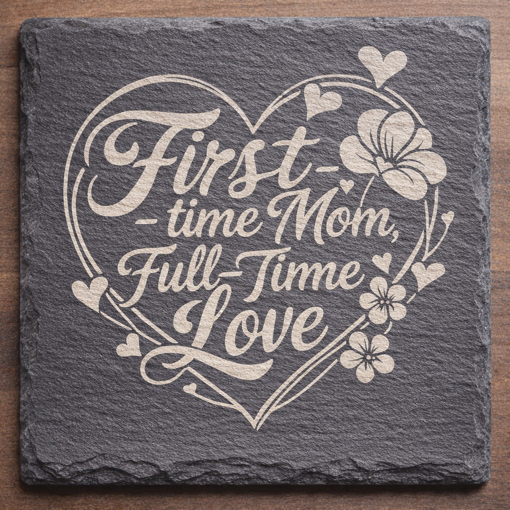First time Mom Full time Love - Slate Coaster