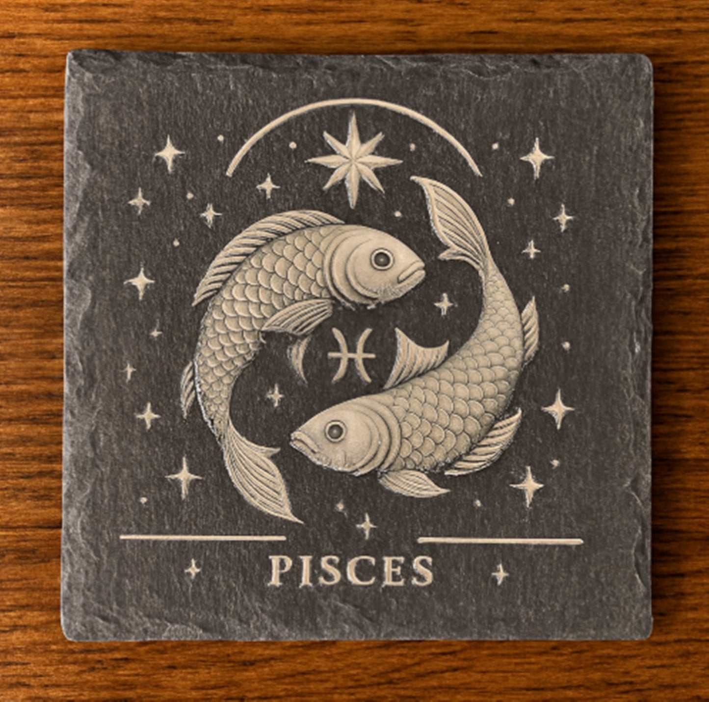 Pisces Star sign - Slate Coaster