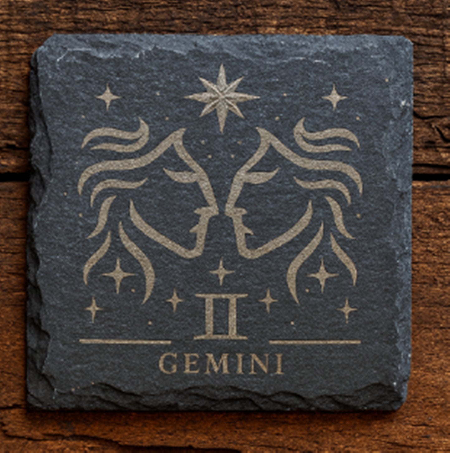 Gemini Star Sign - Slate Coaster
