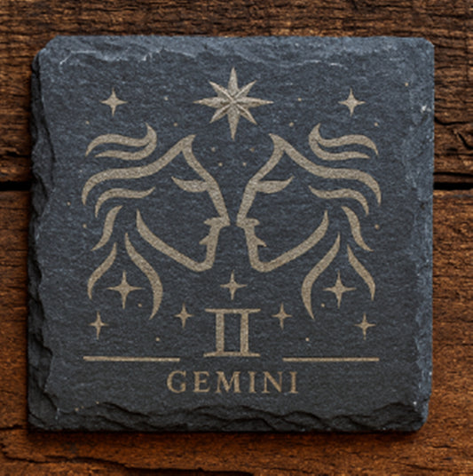 Gemini Star Sign - Slate Coaster